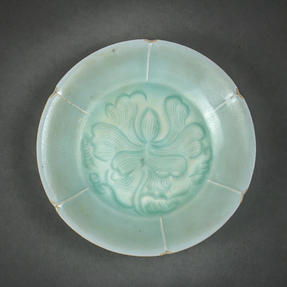 Chinese Qingbai Glazed Dish, Flower (1 of 3)