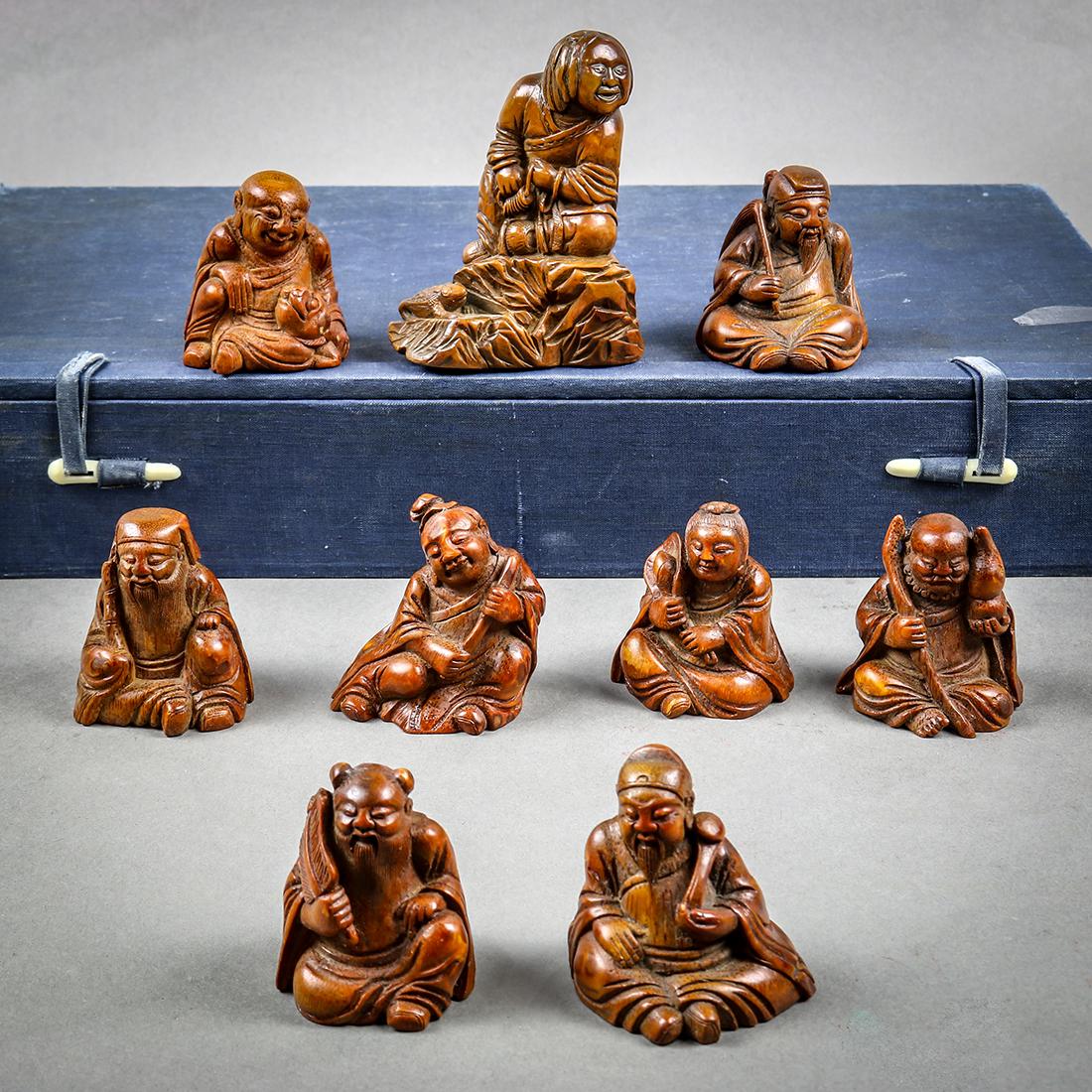 Chinese Bamboo and Boxwood Figural Carvings, Immortals (1 of 4)