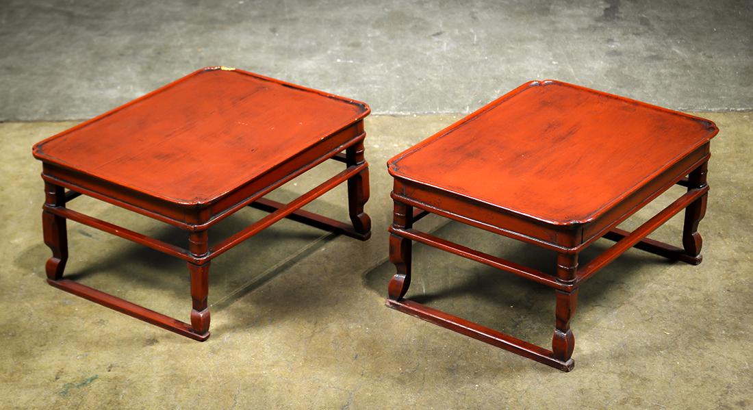 Korean Red Lacquered Tray Tables (1 of 6)