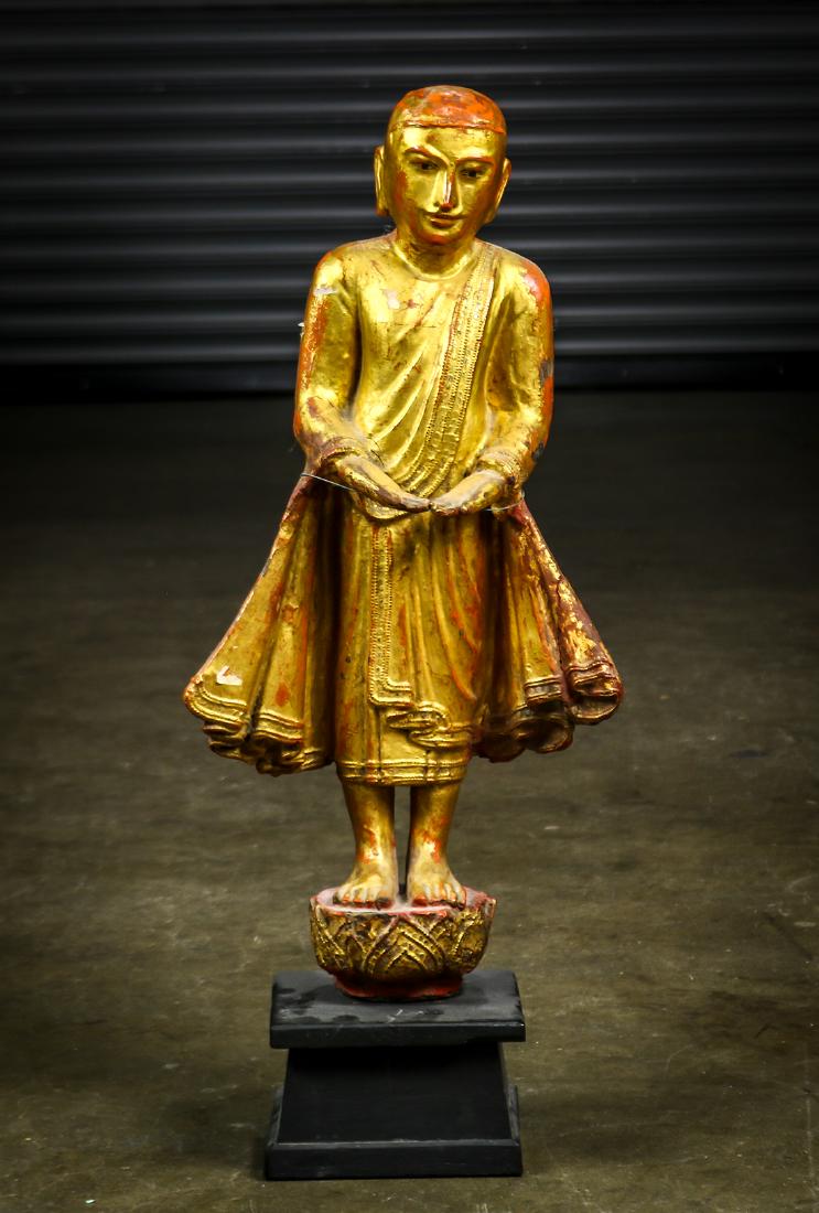 Southeast Asian Gilt Lacquer Buddhist Figure (1 of 4)