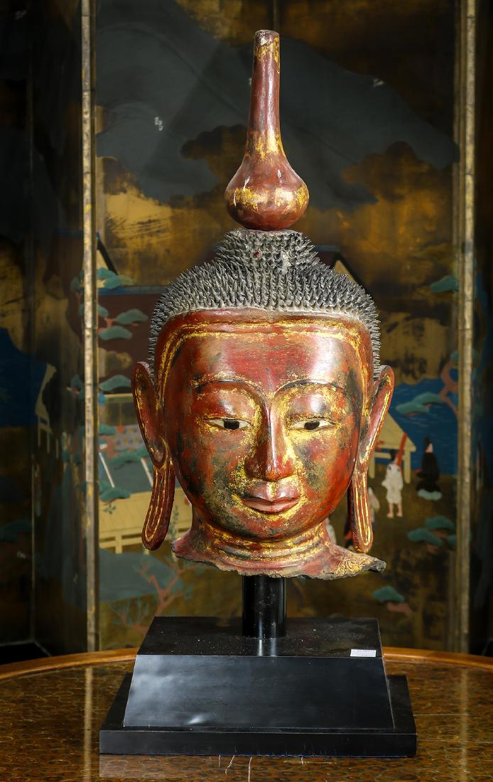 Southeast Asian Lacquered Buddha Head (1 of 3)