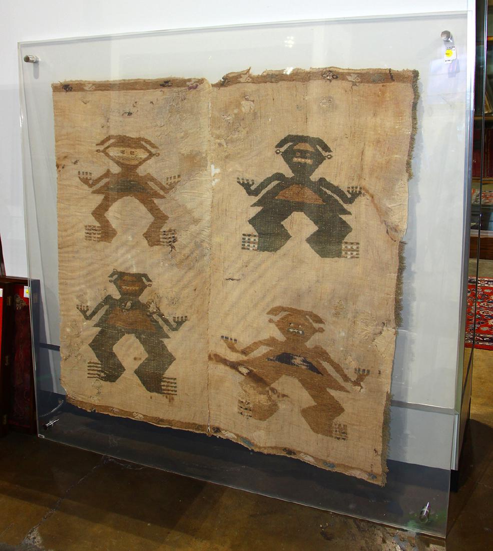 Large Pre-Columbian Peruvian textile, circa AD 800-1200 (1 of 2)