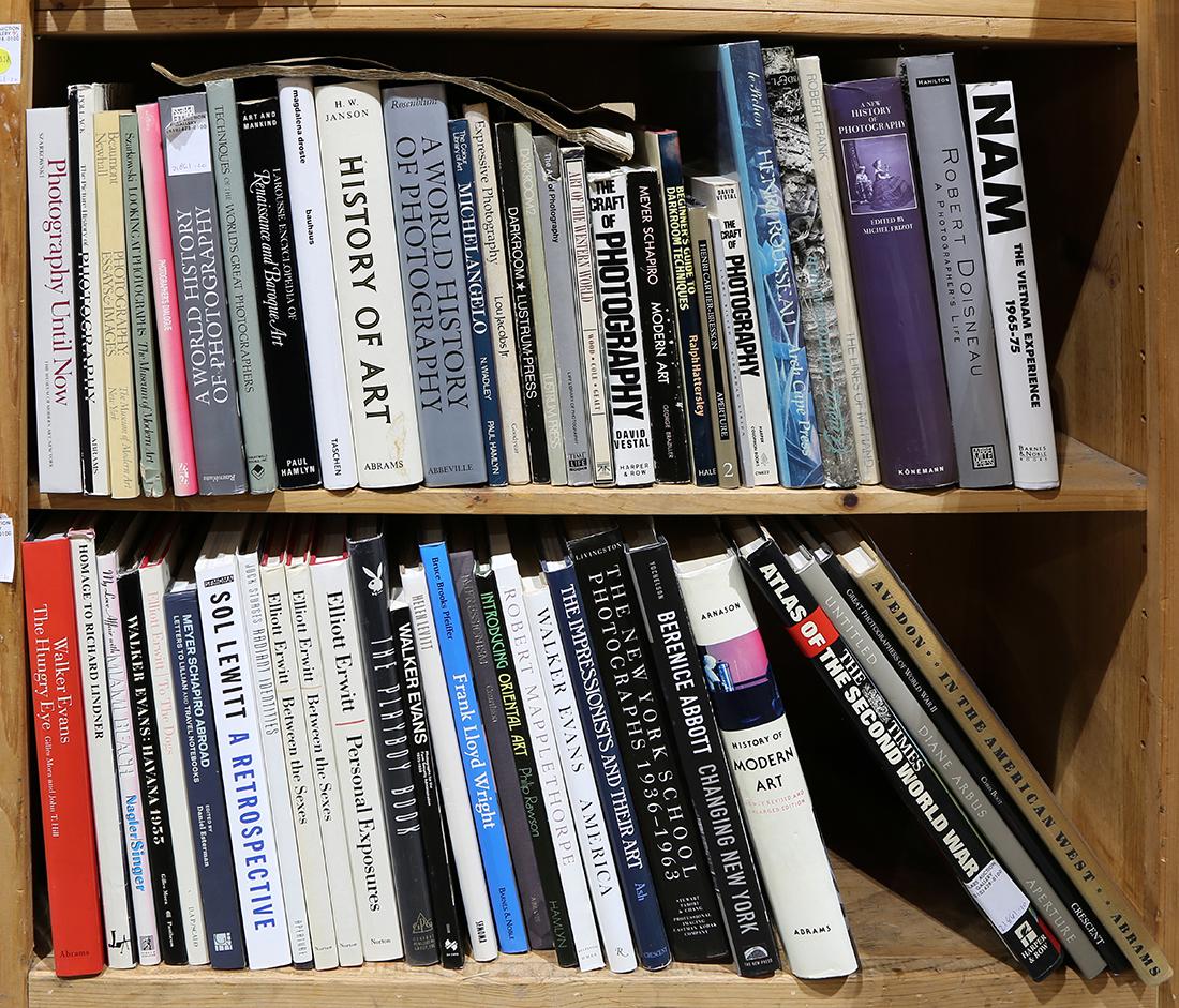 (lot of approx. 56) Art and Photography book group: (lot of approx. 56) Art and Photography book group, including Sol Lewitt Retrospective, Aredon's "In the American West" and titles by Walker Evans, Diane Arbus and Elliott Erwitt
