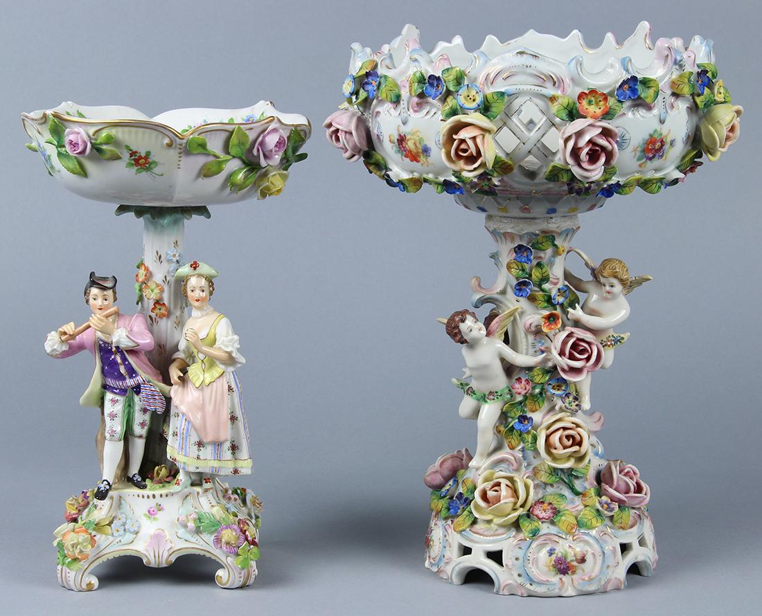 (lot of 2) Continental porcelain figural group, (1 of 6)