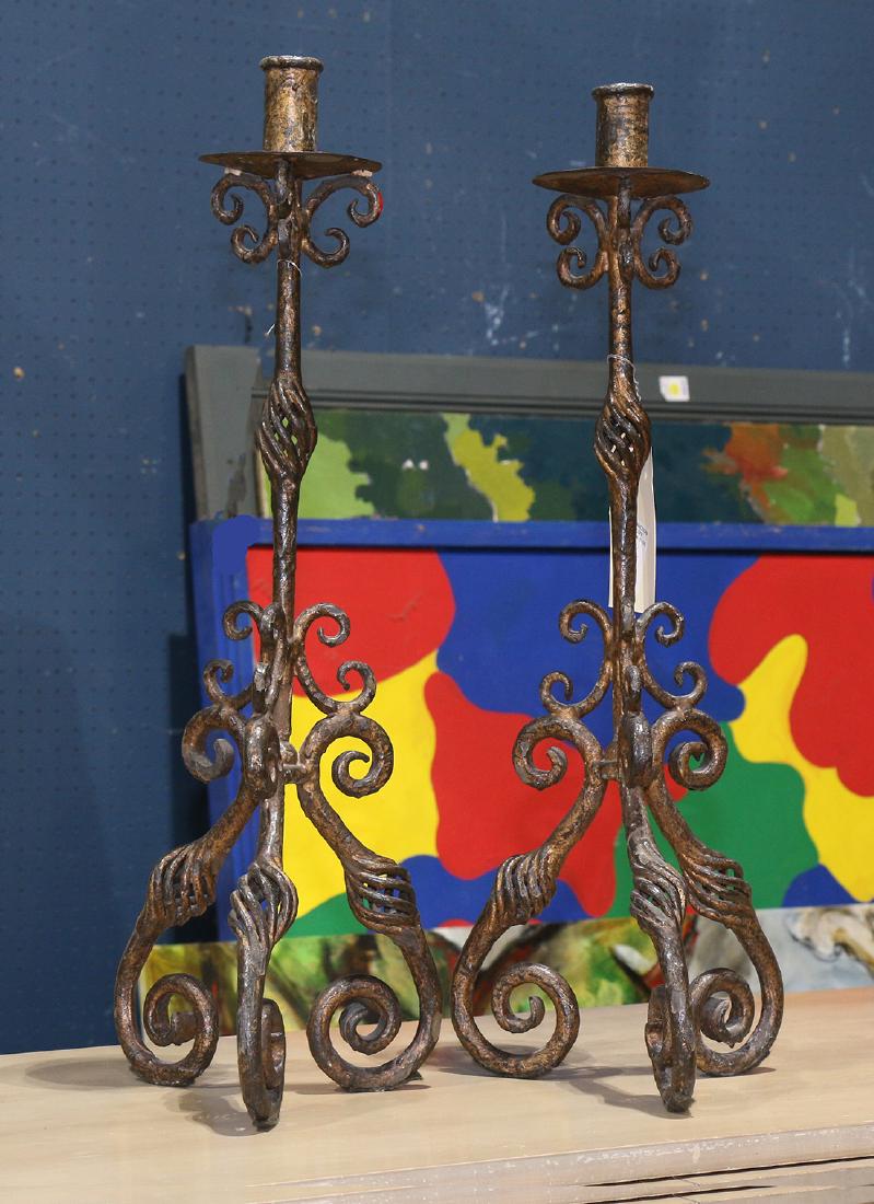 Pair of Spanish Colonial style candle holders Nov 17, 2018 Clars Auction Gallery in CA