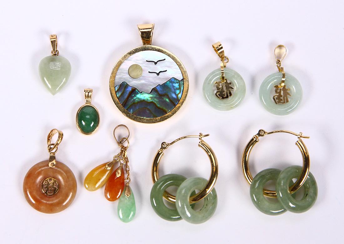 (Lot of 8) Multi-stone and yellow gold jewelry (1 of 1)