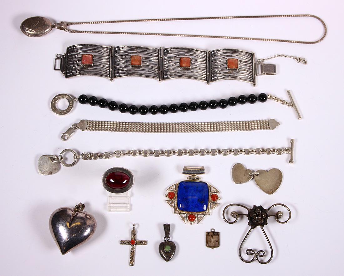 (Lot of 13) Multi-stone, sterling silver, silver and (1 of 2)