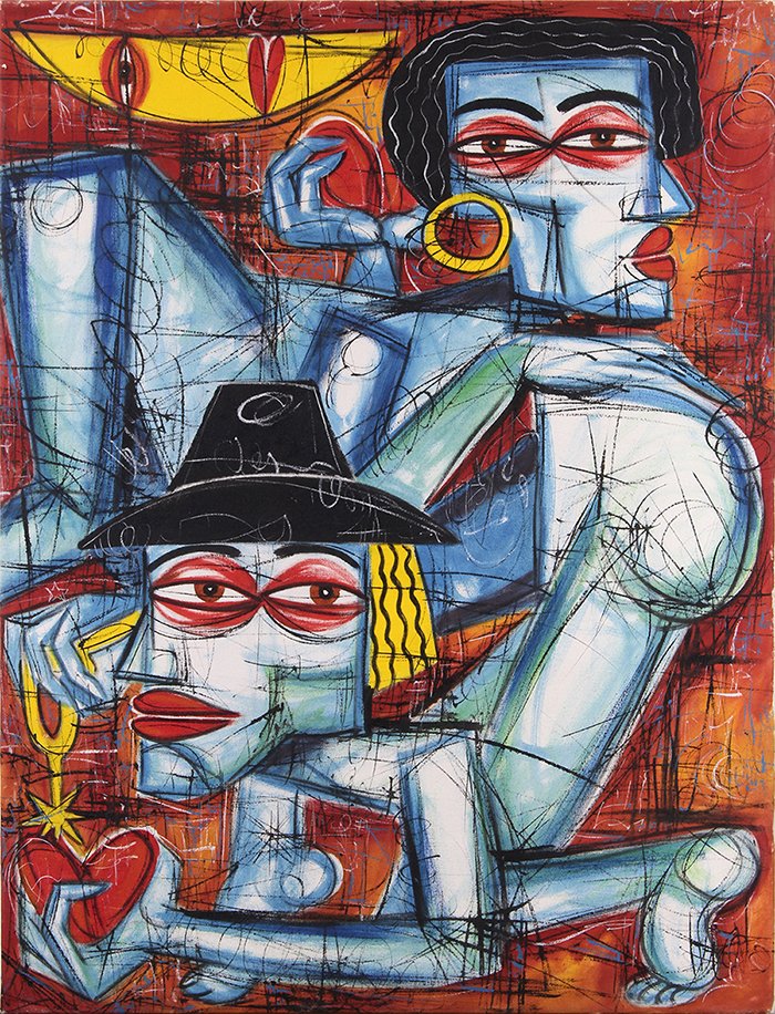 Painting, Cubist Composition with Two Figures (1 of 1)