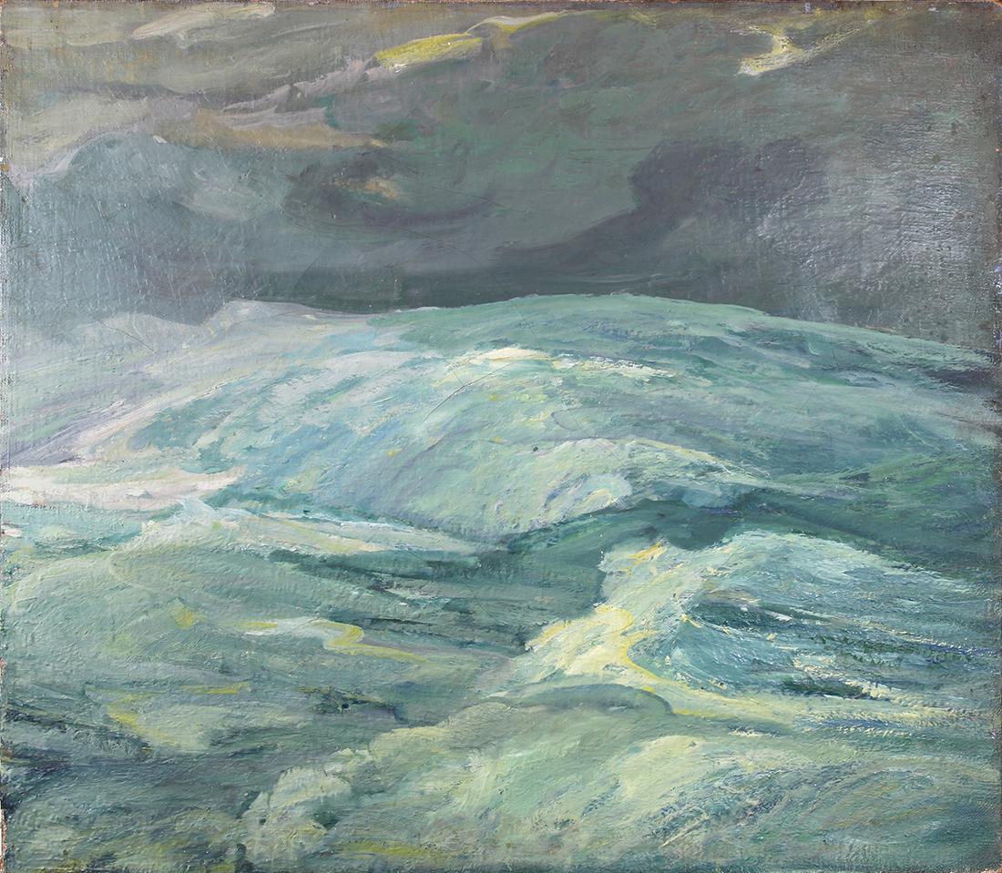 Painting, George Joseph Koch: George Joseph Koch (American, 1885-1951), "High Sea," oil on canvas, titled and signed verso, canvas (unframed): 35"h x 40"w