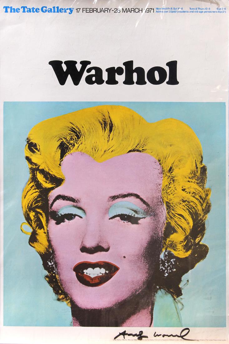 Print, After Andy Warhol: After Andy Warhol (American, 1928-1987), "The Tate Gallery "Warhol" exhibition, offset print in colors, bears an ink signature lower right, sheet (unframed): 30"h x 20"w