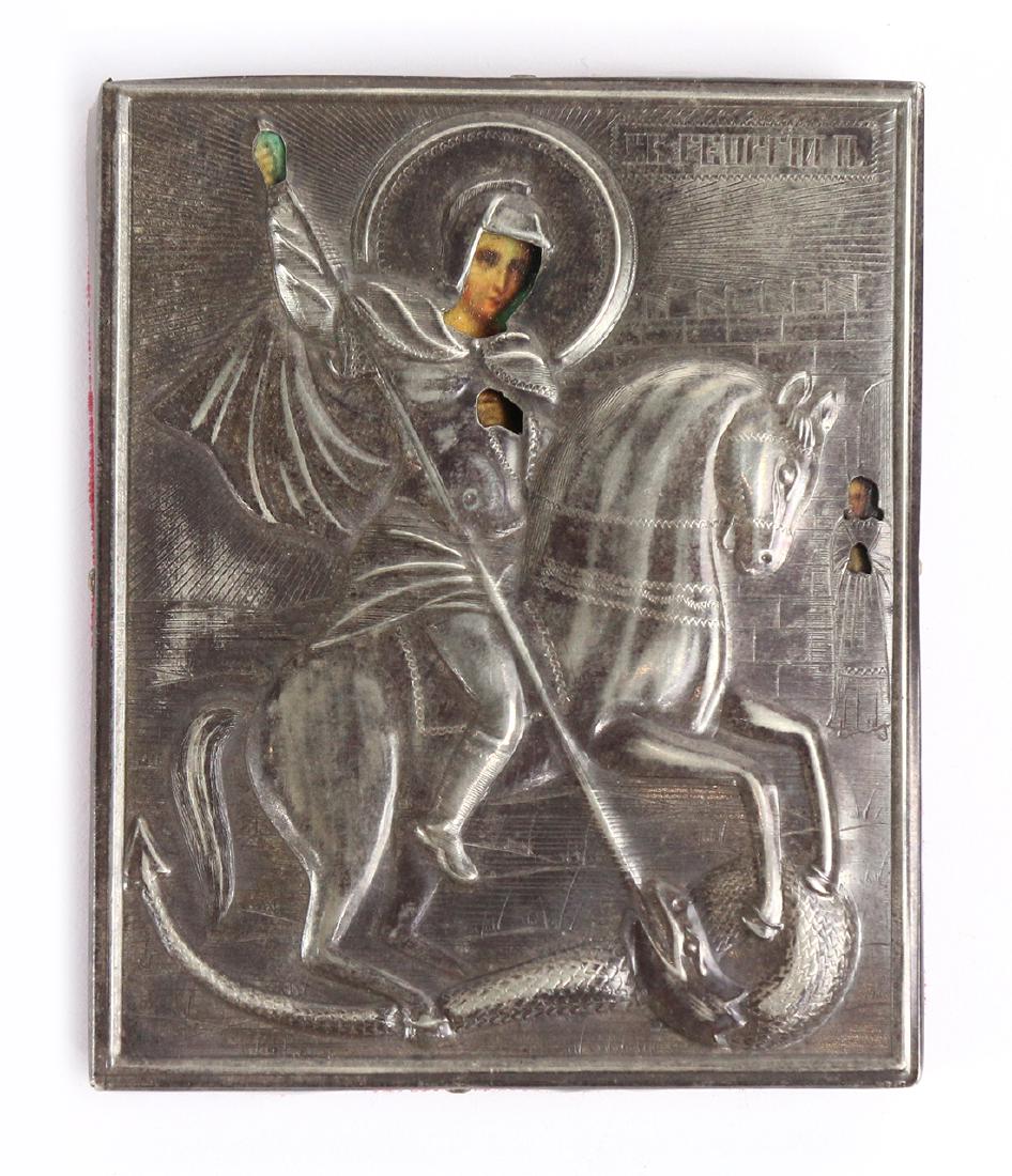 Russian .84 silver oklad traveling icon (1 of 2)