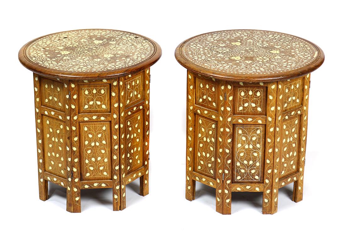 Pair of Moroccan inlaid occasional tables (1 of 6)