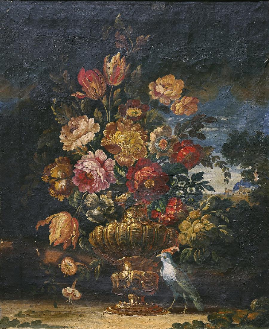 Painting, Floral Still Life with Blue Bird (1 of 3)
