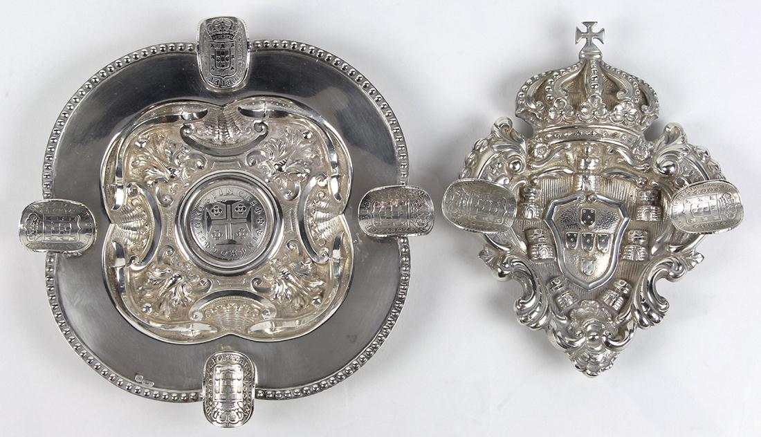 Portuguese silver coin ashtrays (1 of 4)