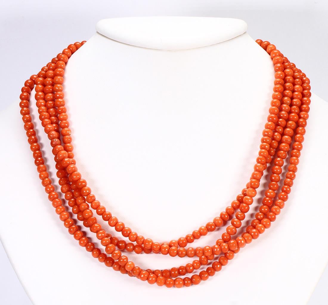 Coral bead necklace
