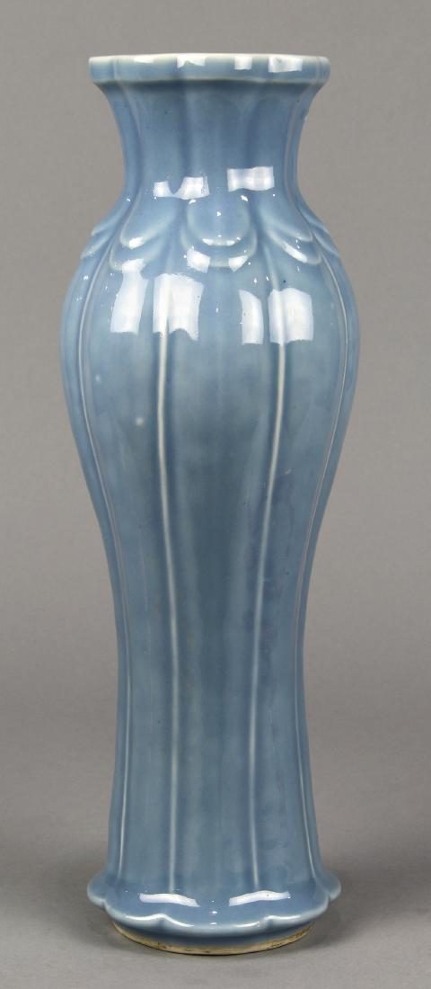 Chinese Clair de Lune Lobed Porcelain Vase (1 of 4)