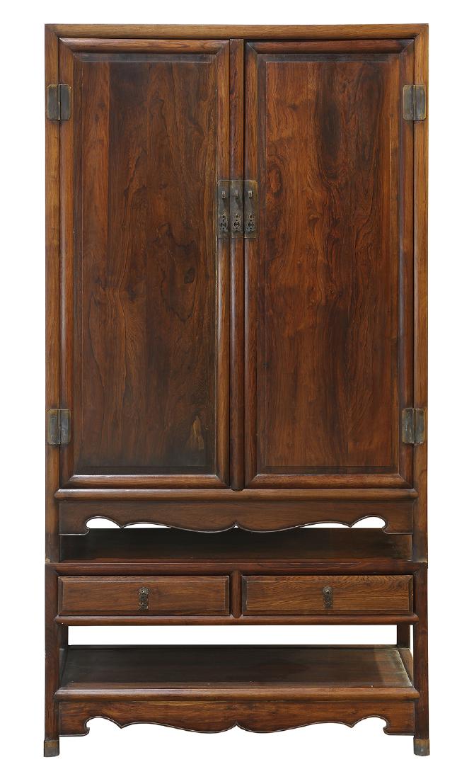 Chinese Two-piece Huanghuali Hardwood Cabinet (1 of 6)