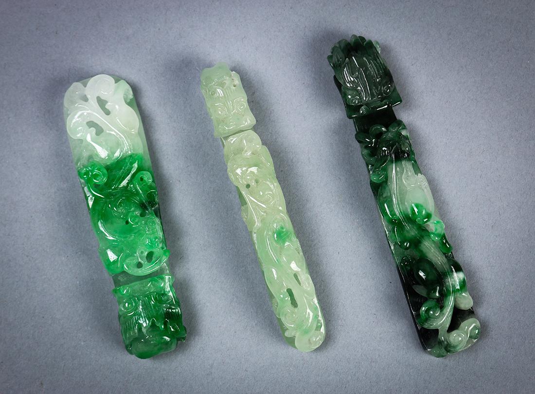 Chinese Jade/Hardstone Dragon Belt Hooks (1 of 4)