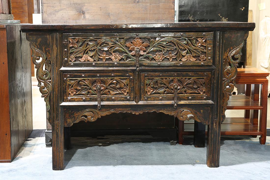 Chinese Carved Wood Coffer (1 of 4)