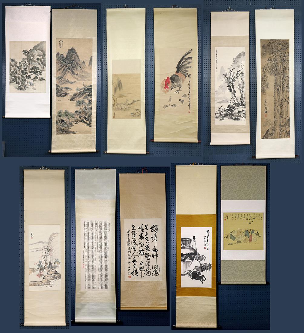 (lot of 11) Assorted Chinese Scrolls, Landscape and (1 of 20)