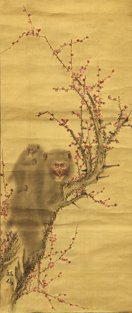 Japanese Painting on Scroll, Mori Sosen, 19c (1 of 2)