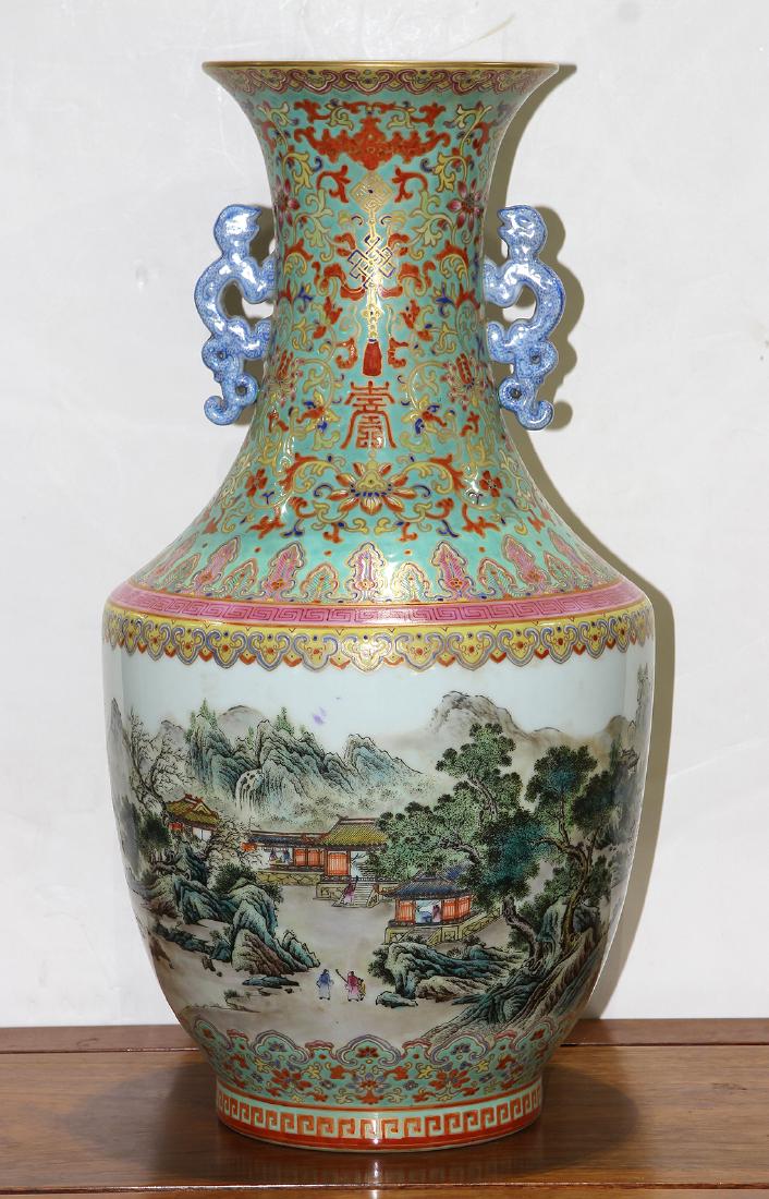 Chinese Enameled Porcelain Vase, Landscape (1 of 1)