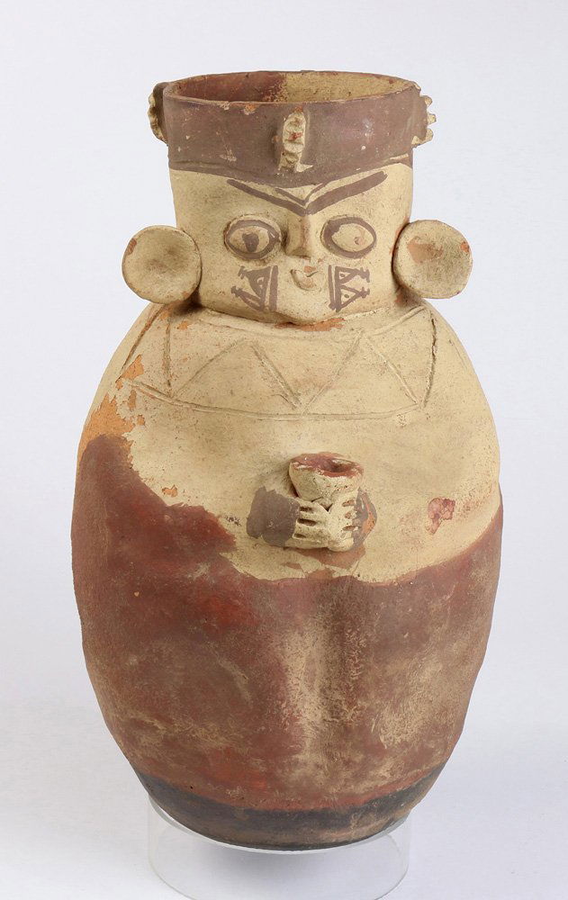 (lot of 2) Chancay ceramic effigy amphora, Peru (1 of 8)