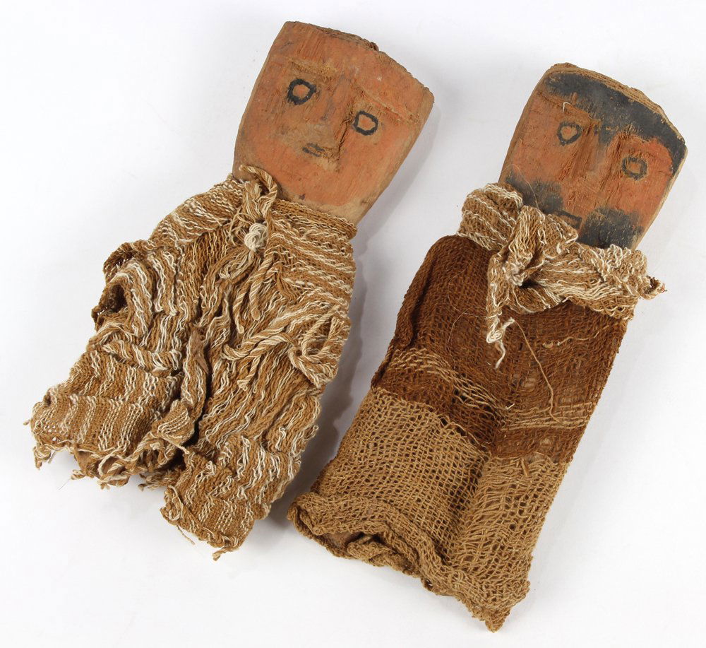 Pair of Chancay Wood and Textile Dolls (1 of 3)