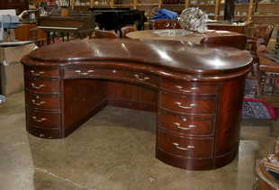 Henkel Harris Prices 620 Auction Price Results Henkel Harris Kidney Bean Shaped Executive Desk The