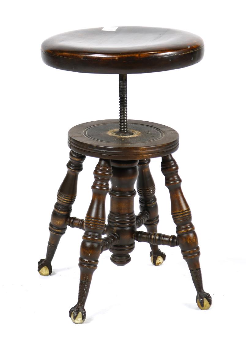 Victorian adjustable piano stool (1 of 3)