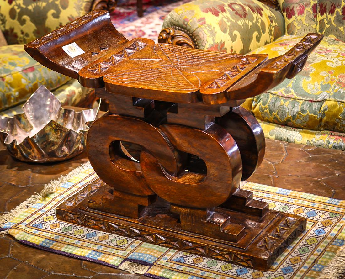 Indonesian carved low stool (1 of 1)