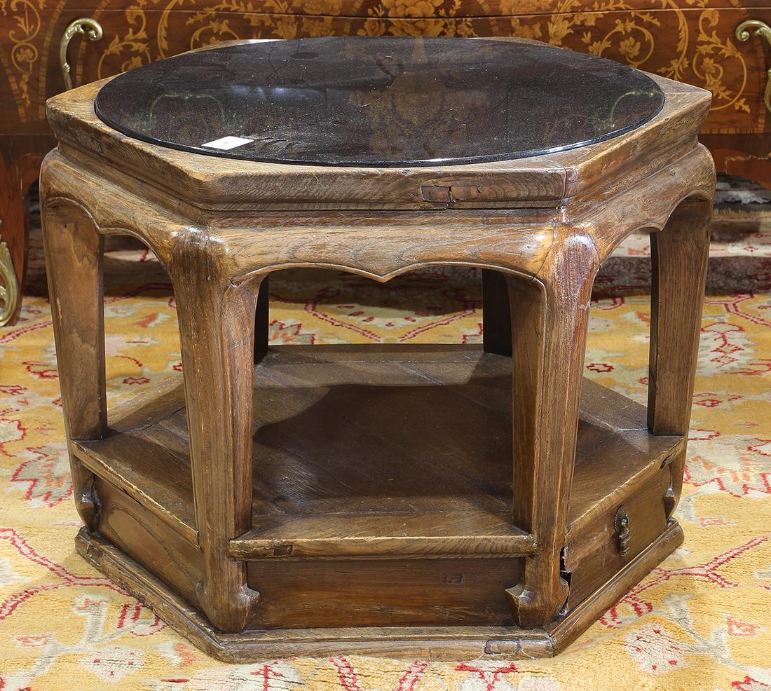 Asian style occasional table, having a hexagonal form (1 of 1)