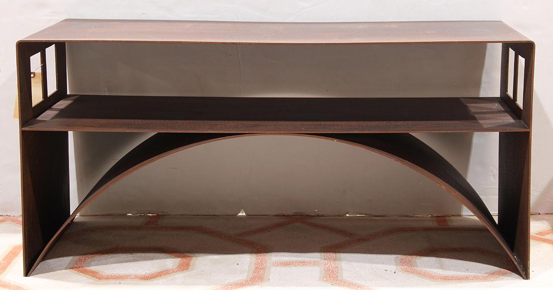 Cheryl Riley Metal Arc console table executed in 1994 (1 of 3)