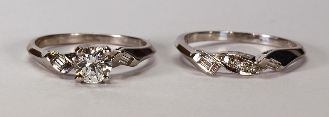 Diamond and 14k white gold wedding ring set (1 of 3)
