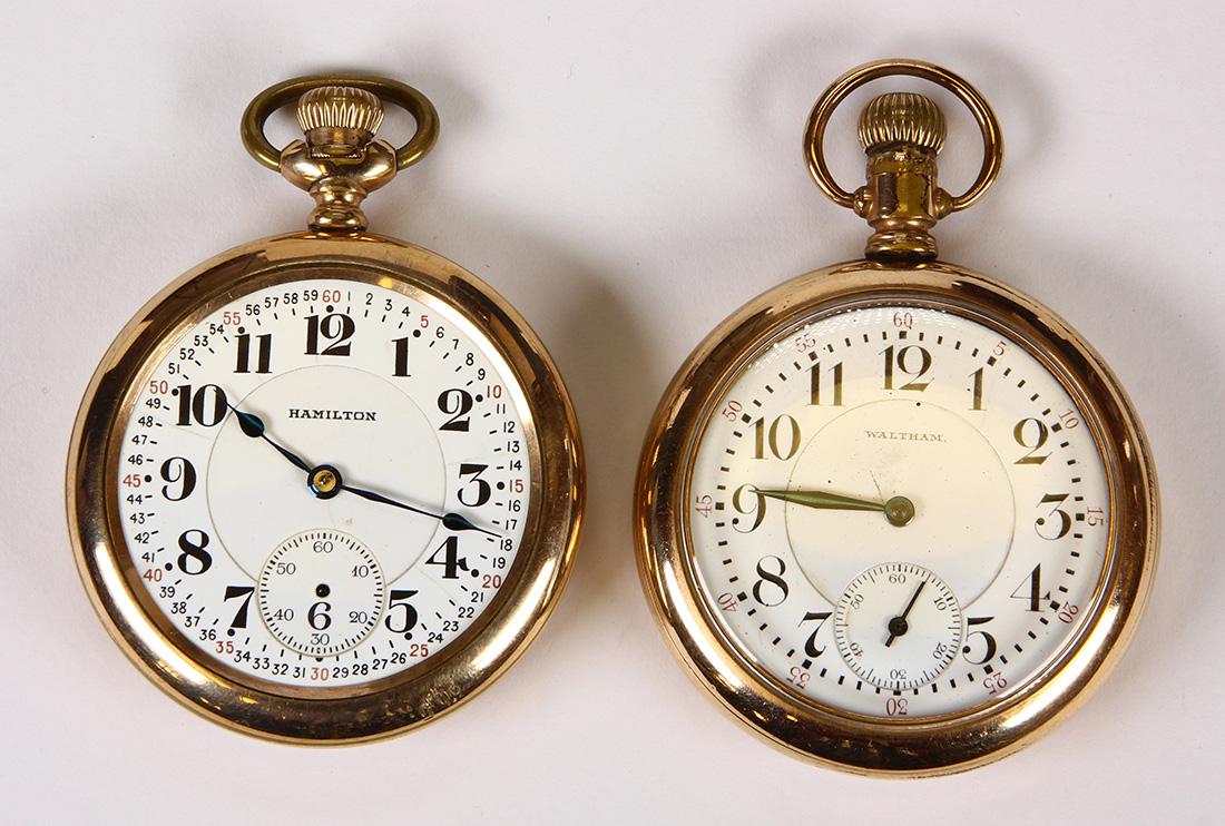 (Lot of 2) Gold-filled open face pocket watches (1 of 2)