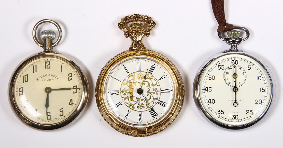(Lot of 3) Metal pocket watches (1 of 2)