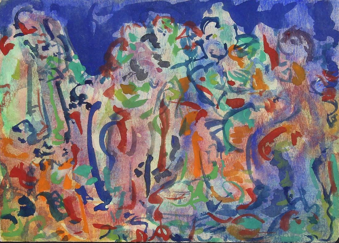 Watercolor, Dancing Figures (1 of 2)