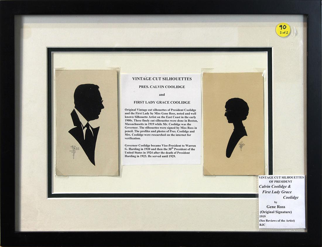 Silhouettes, Calvin Coolidge and First Lady Grace (1 of 2)