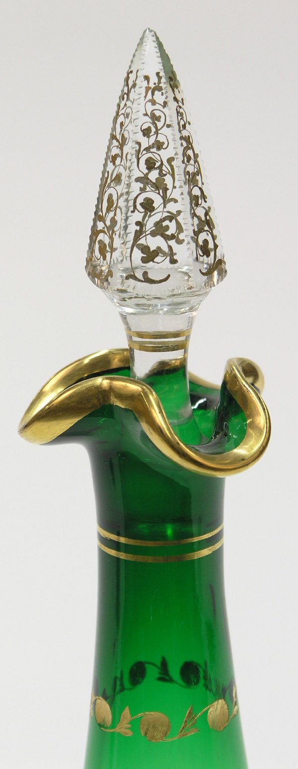 Green to clear glass decanter - 2