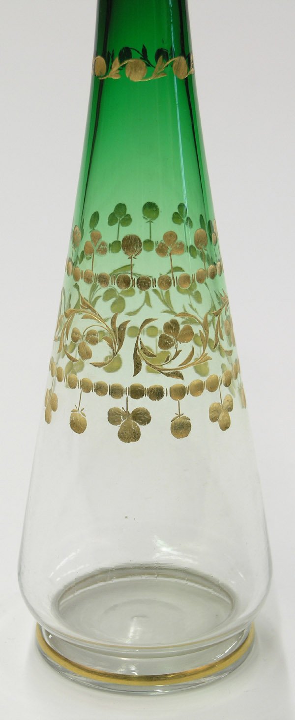 Green to clear glass decanter - 3