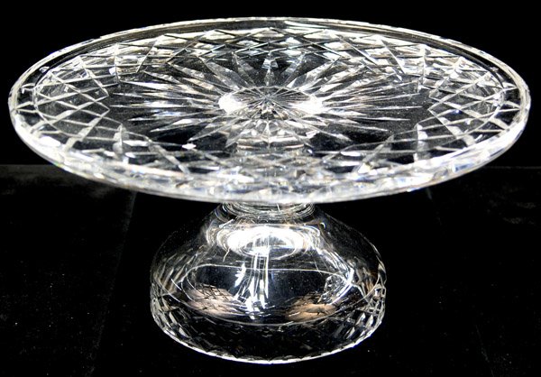 Waterford style glass cake stand