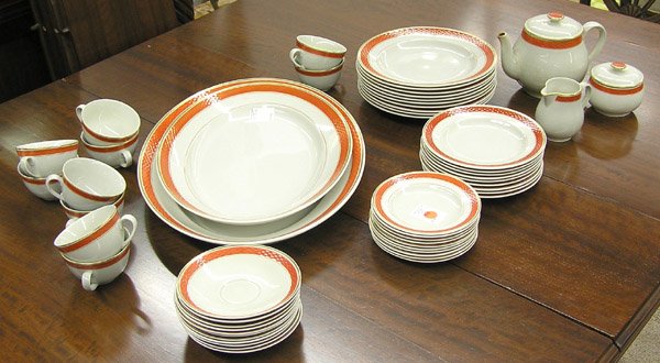 Danish dinnerware gray orange