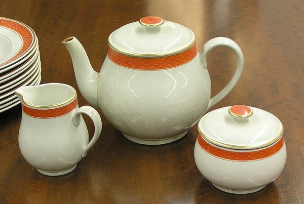Danish dinnerware gray orange - 2