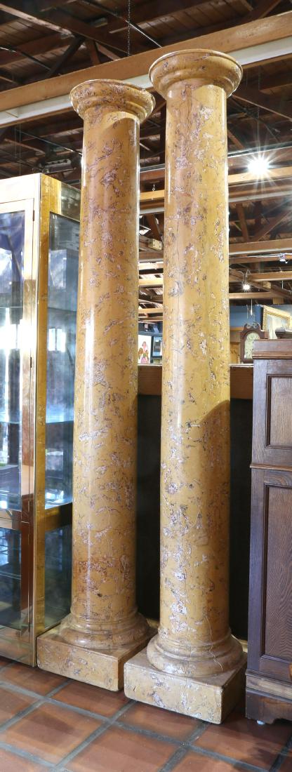 Pair of Classical style faux marble columns (1 of 4)