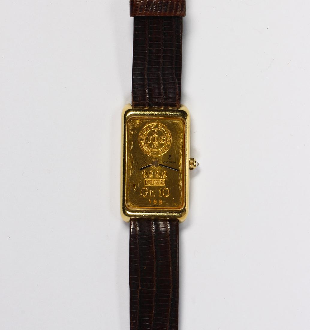 Corum gold ingot, 18k yellow gold wristwatch (1 of 3)