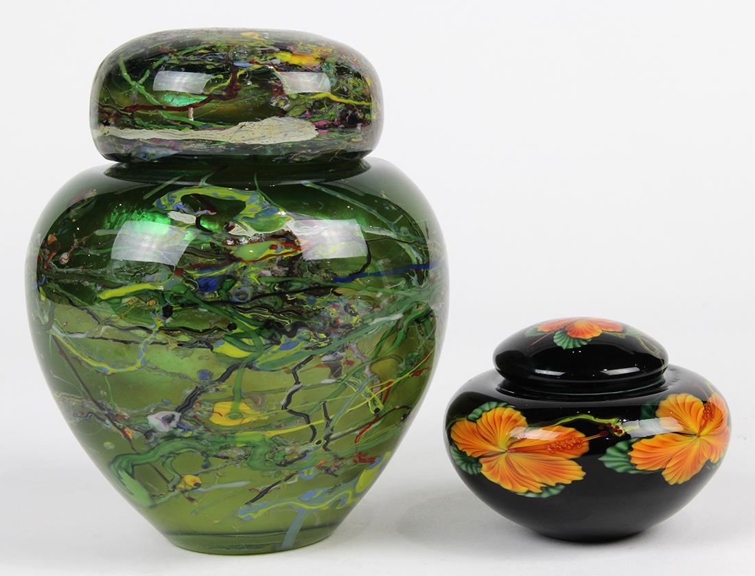 Lundberg Studios Daniel Salazar paperweight vase group, (1 of 7)
