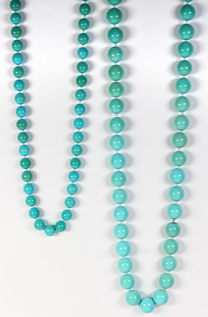 Turquoise and 14k yellow gold necklaces (1 of 3)