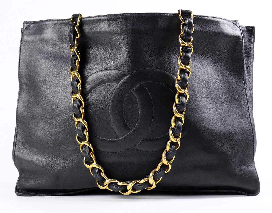 Chanel Black And Gold Handbag