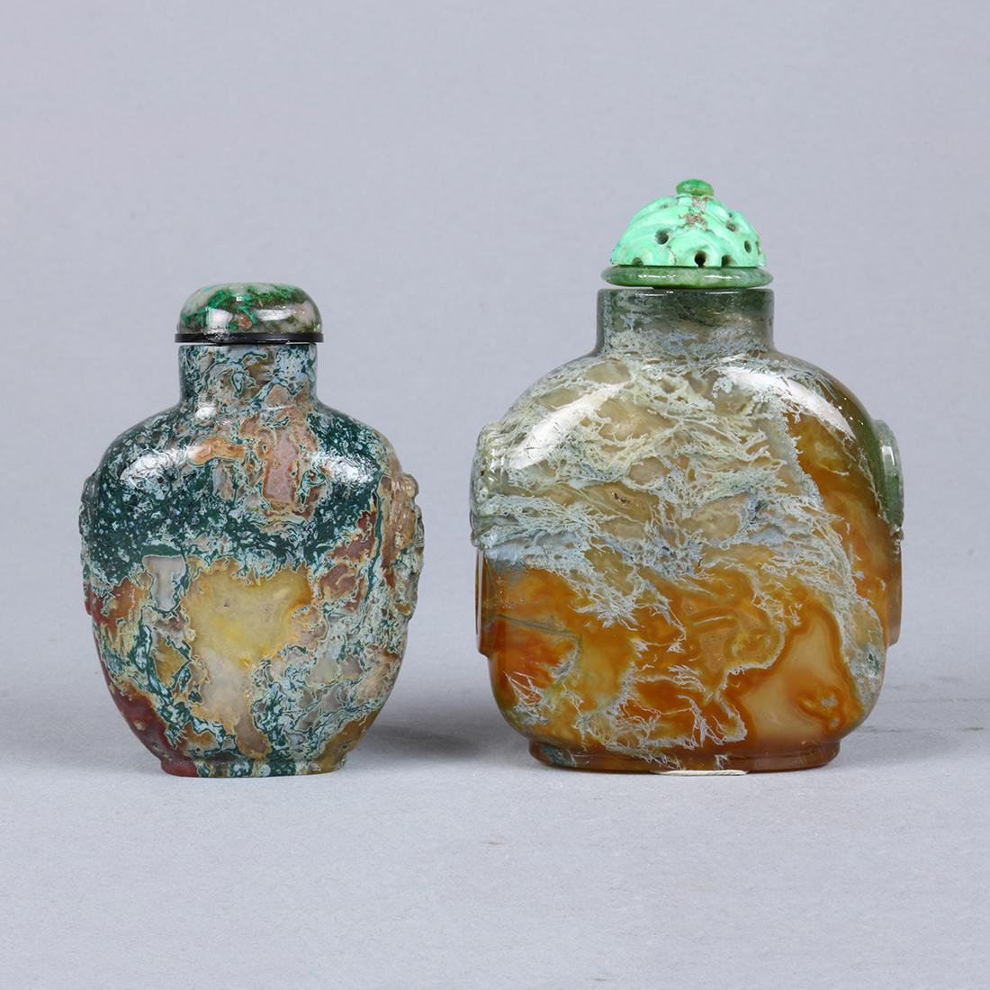 Chinese Moss Agate Snuff Bottles (1 of 6)