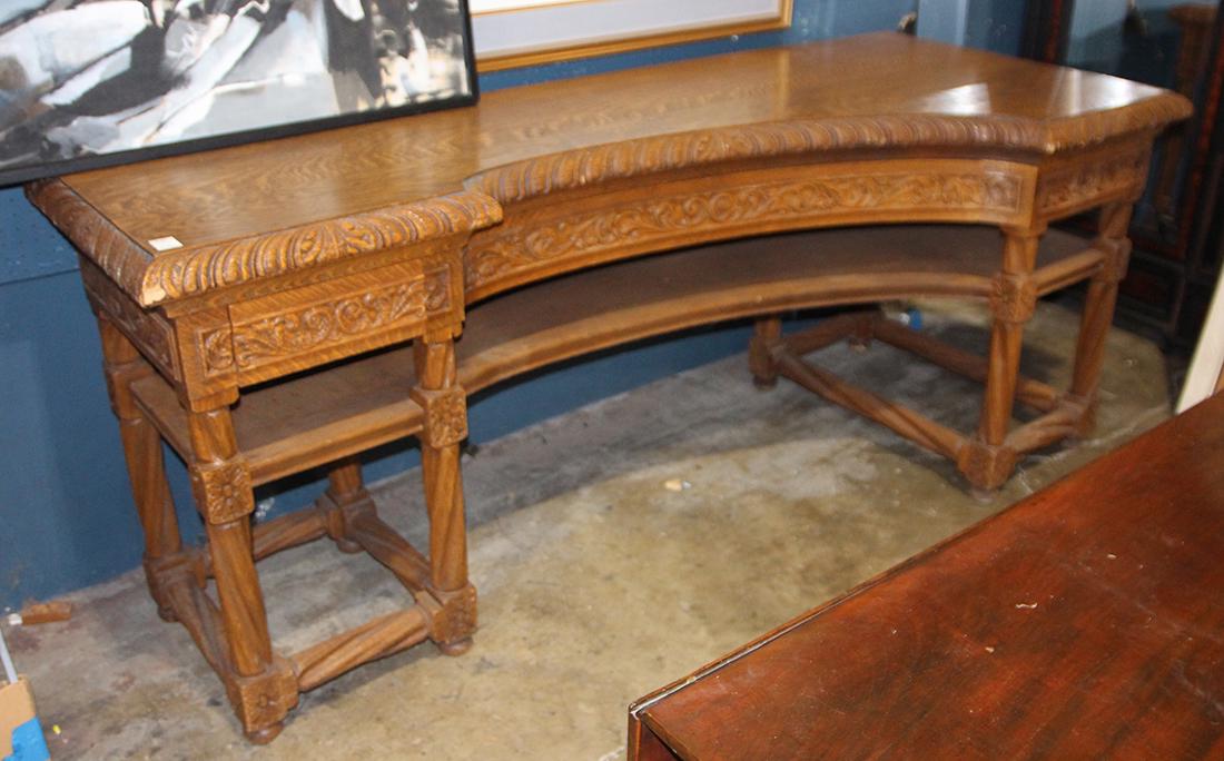 Renaissance style oak console table circa 1870 (1 of 1)
